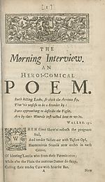 Page 1Morning Interview, heroi-comical poem