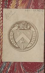 Inside front cover, bookplate