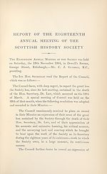 [Page 1]Report of the eighteenth annual meeting of the Scottish History Society