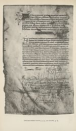Illustrated platePhotographic reproduction of a page of the Orleans Manuscript -- Treasurer's oath, page 73 and XXXV, page 85