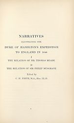 Divisional title pageNarratives illustrating the Duke of Hamilton's expedition to England in 1648