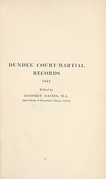 Divisional title pageDundee court martial records 1651