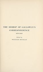 Divisional title pageBishop of Galloway's correspondence 1679-1685