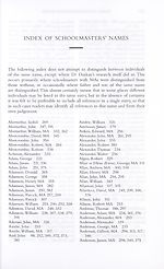 Page 419Index of Schoolmasters' names
