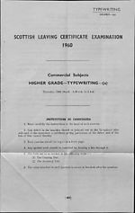 Commercial Subjects, Higher Grade - Typewriting (a)