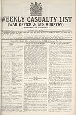 War Office daily list of July 1st (No. 5606) in seven parts