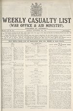 War Office daily list of September 2nd (No. 5659) in nine parts