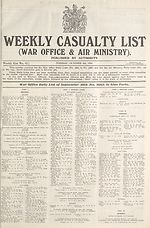 War Office daily list of September 30th (No. 5683) in nine parts