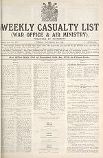 War Office daily list of November 18th (No. 5725) in fifteen parts