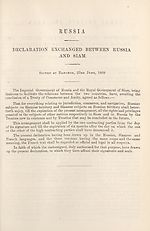 [Page 287]Russia: Declaration exchanged between Russia and Siam