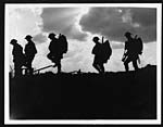 C.2494Troops moving up at eventide - men of a Yorkshire regiment on the march