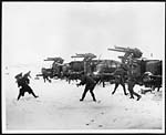 D.757After duty, anti-aircraft gunners indulge in the old-time winter sport