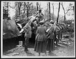 L.571W.A.A.C. officers visit the wreckage of a German bombing machine