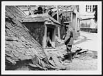 L.643Extraordinary predicament of a householder behind our lines in France who was sleeping in this house during a German air raid, and after the bomb had dropped & demolished the house, was able to step onto the road from the attic window
