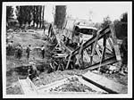 L.1152Engineers and men rebuilding a destroyed bridge, France, during World War I