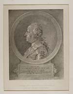 Blaikie.SNPG.7.8Prince Charles Edward Stuart

Portrait of Prince Charles from about shoulder up, in armor, older age, profile, in oval and on stone with text " Carolus III. D. G. Mag. Brit. France. Et Hibern. Rex" and 4 other lines in Latin. Typed below photograph is "