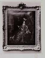 Blaikie.SNPG.11.12Portrait of Louisa seated and wearing riding habit

Portrait of Louisa, sitting in a chair, dressed in long elegant dress, with dog standing at her feet, in ornate frame