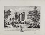 Blaikie.SNPG.24.138Reproduction of an engraving of Cruikston Castle, with a reproduction of Burns' inscription on the Crookston Yew on verso