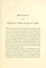 [PageHistorie of the reigne of Marie Queen of Scots