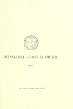 Divisional title pageTwenty-first report by Council, 1907