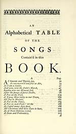 ContentsAlphabetical table of the songs and poems contain'd in this book