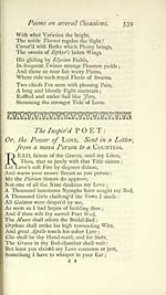 Page 339Inspir'd poet, or, The powers of Love