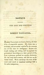 [Page v]Notice respecting the life and writings of Robert Tannahill