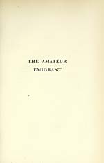 Half title pageAmateur emigrant