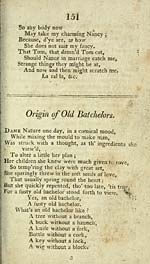 Page 151Origin of old batchelors