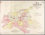 Foldout openMap illustrating total number vaccinated & ratio per cent of successfully vaccinated cases in each rural circle & town in Berar for the year 1881-82