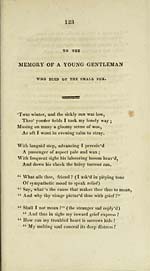 Page 123To the memory of a young gentleman who died of the small pox