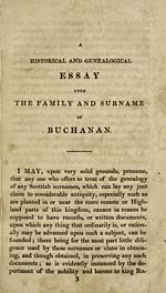 Page 3 [i.e.page 137]Family and surname of Buchanan