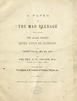 Title pagePaper on the Mar peerage