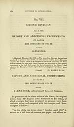 Page civVII. Report, and additional productions in reduction
