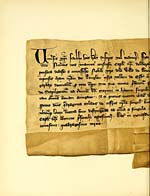 Illustrated plateGrant by William, Abbot of Kelso, to Sir William Douglas, Lord of Liddlesdale, of Dowglen, 21st December 1343