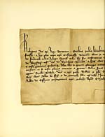 Illustrated plateConfirmation by King Robert the Second of a gift by Sir John Stewart of Innermeath to his brother Robert Stewart, of an annuity from Durrisdere, 20th April 1385