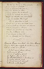 Folio 17 recto (32r)"Marbh-rann do Rob Donn", beg. 'Naigheachd fior, a chaidh aithris', concluded; "Oran do Sheorus Mac Aoidh Fear Eilean Shannda", beg. 'Siubhal mar-ri Seorus dhuinn' (cf. Morrison, p. 156)