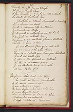 Folio 58 recto (73r)"Oran eadar da nighean uasal", beg. 'Ge b' e dheanadh mar rinn mise', concl.; "Inghinn Mhic Neil mhic Eoin", beg. 'Co luath 'sa thig an geamhradh' (cf. Morrison, p. 309)