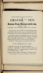 Advertisement of 'the Graver and the pen'